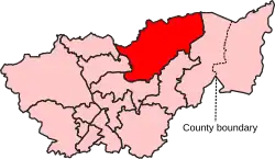 Map showing the location of the Doncaster North constituency in South Yorkshire under the boundaries created by the 2023 boundary review and first used at the 2024 general election.
