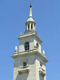 Photo of the top section of the Dorchester Heights Monument