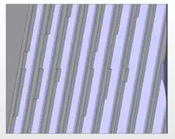 Top view of a double-cut surface broach