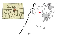 Location of the Sedalia CDP in Douglas County, Colorado