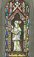 Stained glass of St. Leonard of Noblac in the parish church: mid-14th century, restored in 1859
