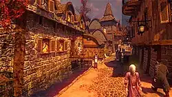 The Journeyman's Inn during autumn in the magical fantasy-based world Arcadia