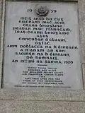 Commemorative plaque in memory of the Volunteers killed in Dublin Castle 1920