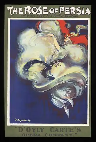 Dudley Hardy - Poster for Basil Hood and Arthur Sullivan's The Rose of Persia