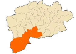 Map of Guelma Province highlighting the district