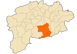 Map of Guelma Province highlighting the district