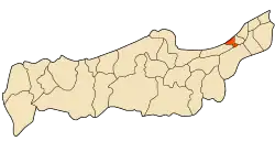 Location of Bouharoun within Tipaza Province
