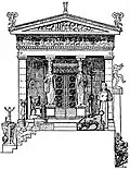 Front view of the Siphnian Treasury with framing antae