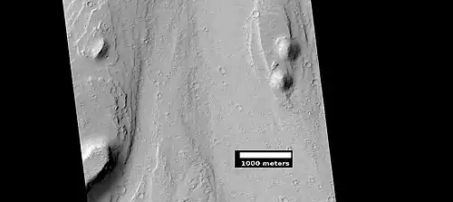 Streamlined feature, as seen by HiRISE under HiWish program. Location is Memnonia quadrangle.