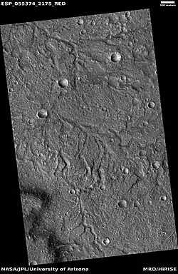 Channel network, as seen by HiRISE under HiWish program