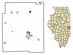Location of Chrisman in Edgar County, Illinois.