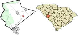 Location of Trenton in Edgefield County, South Carolina