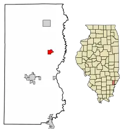 Location of Bone Gap in Edwards County, Illinois.