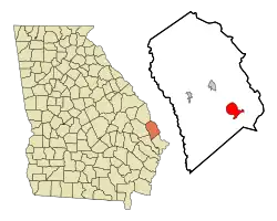 Location in Effingham County and the state of Georgia