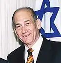 Israeli Prime Minister Ehud Olmert (pictured) and Defense Minister Ehud Barak were included in a list of surveillance targets used by the GCHQ and the NSA.[178]
