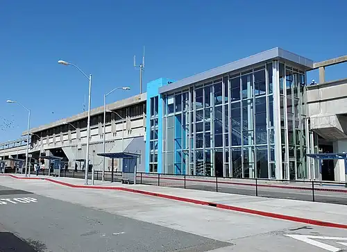 Side view of El Cerrito del Norte station, March 2021