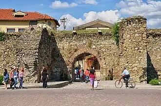 The southern gate of the Elbasan Castle with the Two Lion Fountains.