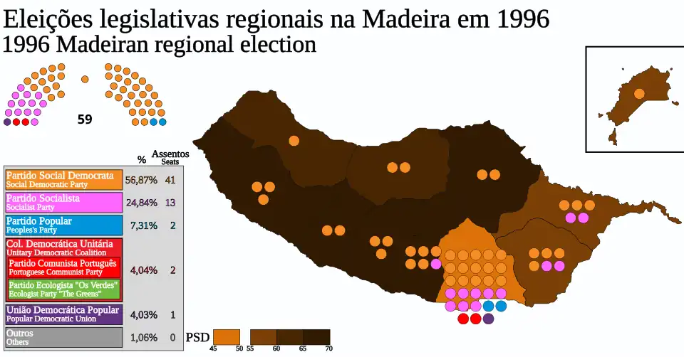 Most voted political force by municipality.