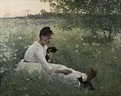 Girl with Cats in a Summer Landscape, 1892