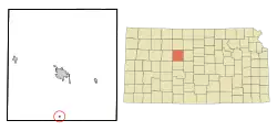 Location within Ellis County and Kansas