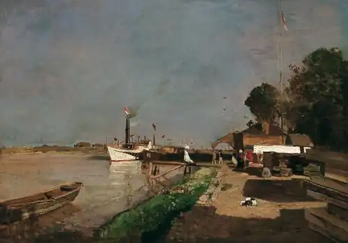 The Steamer Station opposite Kaisermühlen, Vienna&nbsp;[de] (c.1872)