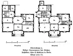 Floor plan by Ende & Böckmann for Villa Julius Meißner