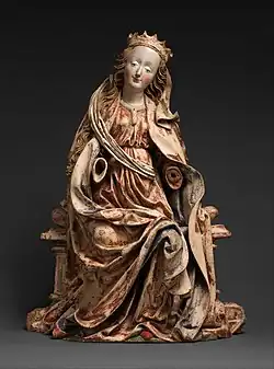 Gothic – Enthroned Virgin, c. 1490 – c. 1500, limewood with gesso, paint and gilding, Metropolitan Museum of Art