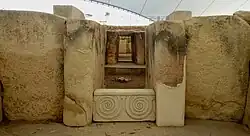 The entrance to the two top apses of the Ħal Tarxien Prehistoric Complex