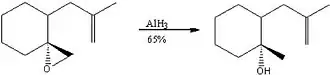 Epoxide reduction using aluminium hydride