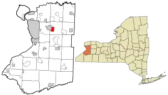 Location in Erie County and the state of New York