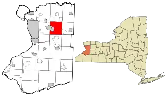 Location in Erie County and the state of New York.