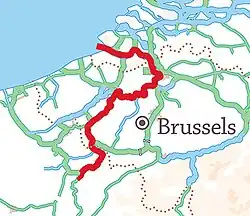 Location of navigable river Schedt/Escaut