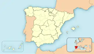 Location of Aceituna in Spain
