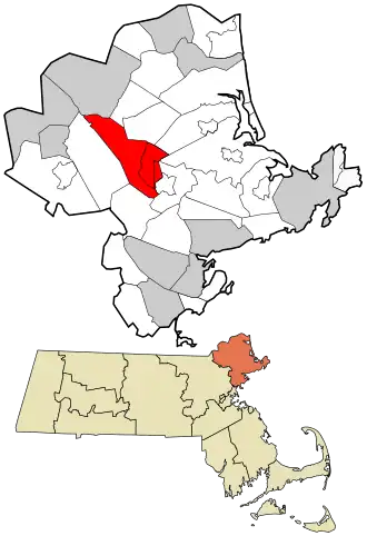 Location in Essex County and the state of Massachusetts.