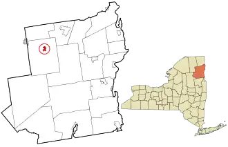 Location in Essex County and the state of New York