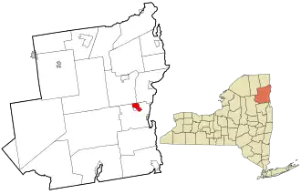 Location in Essex County and the state of New York