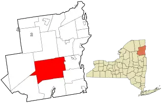 Location in Essex County and the state of New York