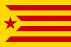 Catalan pro-independence flag Estelada Vermella