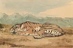 The painting "Royal Tiger" by Eugene Delacroix