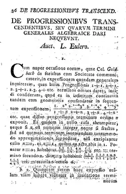 De progressionibus transcendentibus, seu quarum termini generales algebraicae dari nequeunt