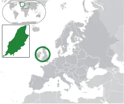 Map showing the Isle of Man in Europe