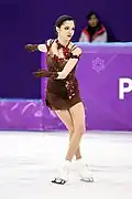 Evgenia Medvedeva begins to set up a loop jump
