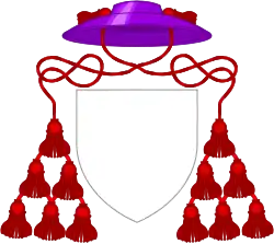 Generic coat of arms of a protonotary apostolic: amaranth galero with 12 scarlet tassels