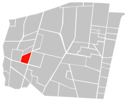 Location of Extremadura Insurgentes (in red) within Benito Juárez borough