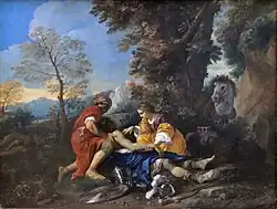 Erminia and Valfrino Tending the Wounded Tancred After the Battle with Argante, Louvre, Paris