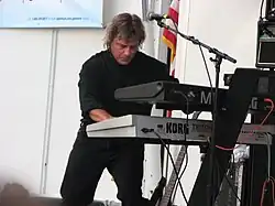 Hanemann performing on keyboards at the Long Island Maritime Festival on August 26, 2007