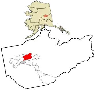 Location within Fairbanks North Star Borough and the state of Alaska