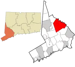 Newtown's location within Fairfield County and Connecticut