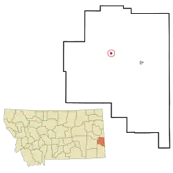 Location of Plevna, Montana