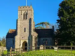 The Church of England parish church of St. Andrew at Farleigh Wallop, Hampshire, England. November 2024.